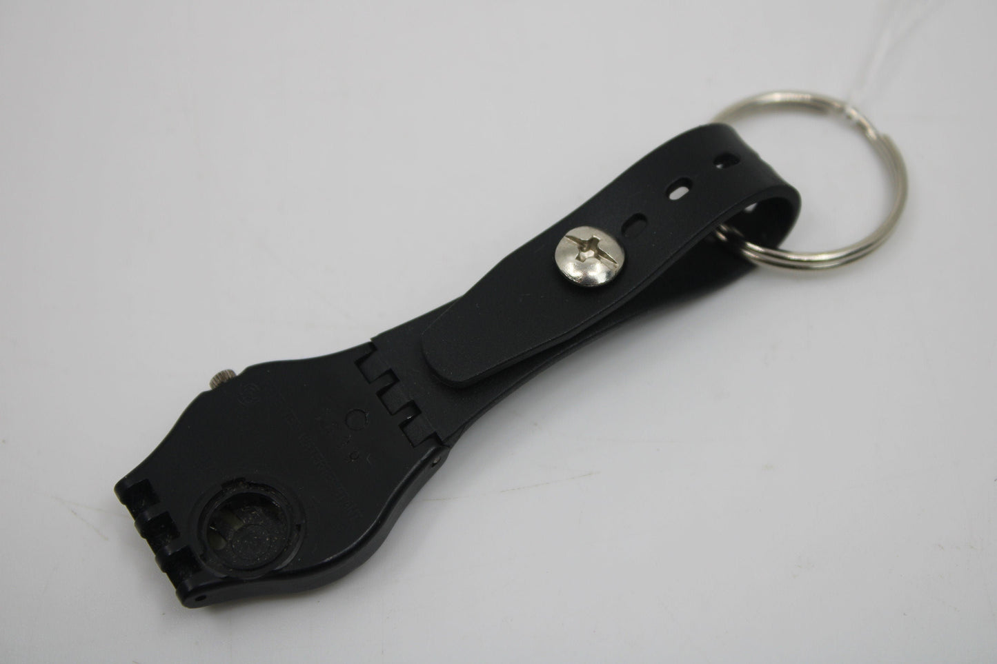 Unique, Vintage Swatch Keychain, LB114, 1987, 'Classic Two', made from recycled, NON-working Ladies Swatch watch - Crack in crystal