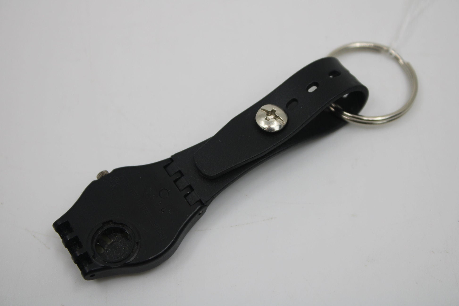 Unique, Vintage Swatch Keychain, LB114, 1987, 'Classic Two', made from recycled, NON-working Ladies Swatch watch - Crack in crystal