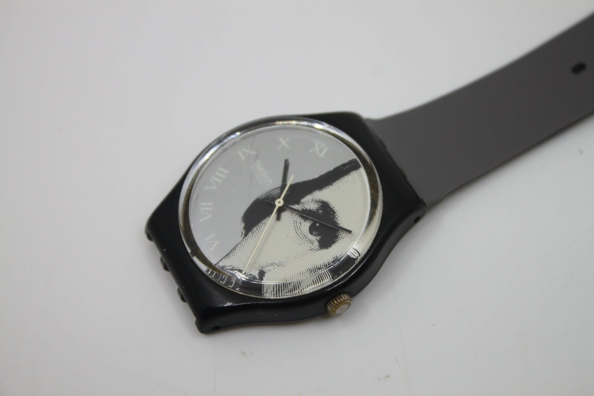 Unique, Vintage Swatch Keychain, GK141, 1992, Glance, made from recycled, NON-working Gents Swatch watch