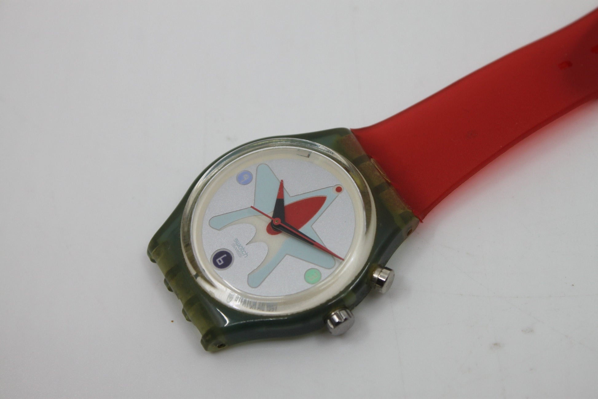 Unique, Vintage Swatch Keychain, GN904, 1998, Bleep, made from recycled, NON-working Gents Swatch watch