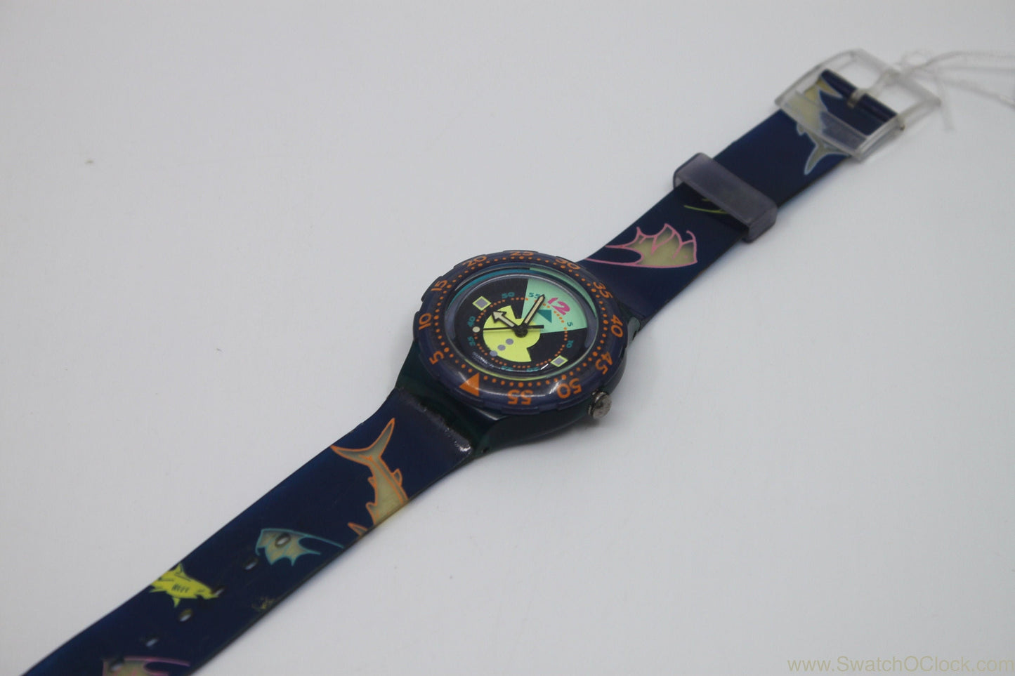 1992 Vintage Swatch Scuba 'Divine' SDN102, nice condition, working 100% Non Original Swatch Strap