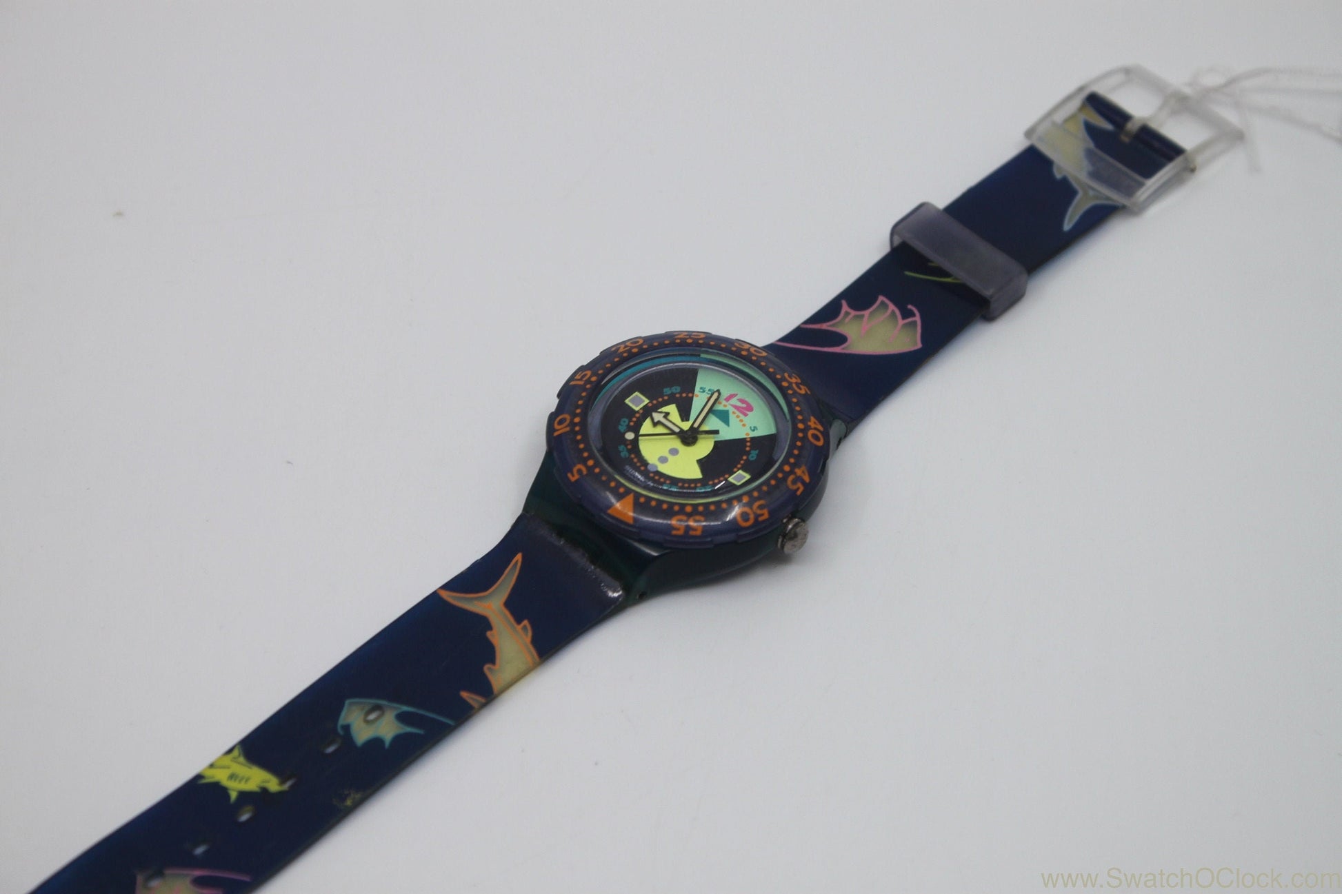 1992 Vintage Swatch Scuba 'Divine' SDN102, nice condition, working 100% Non Original Swatch Strap