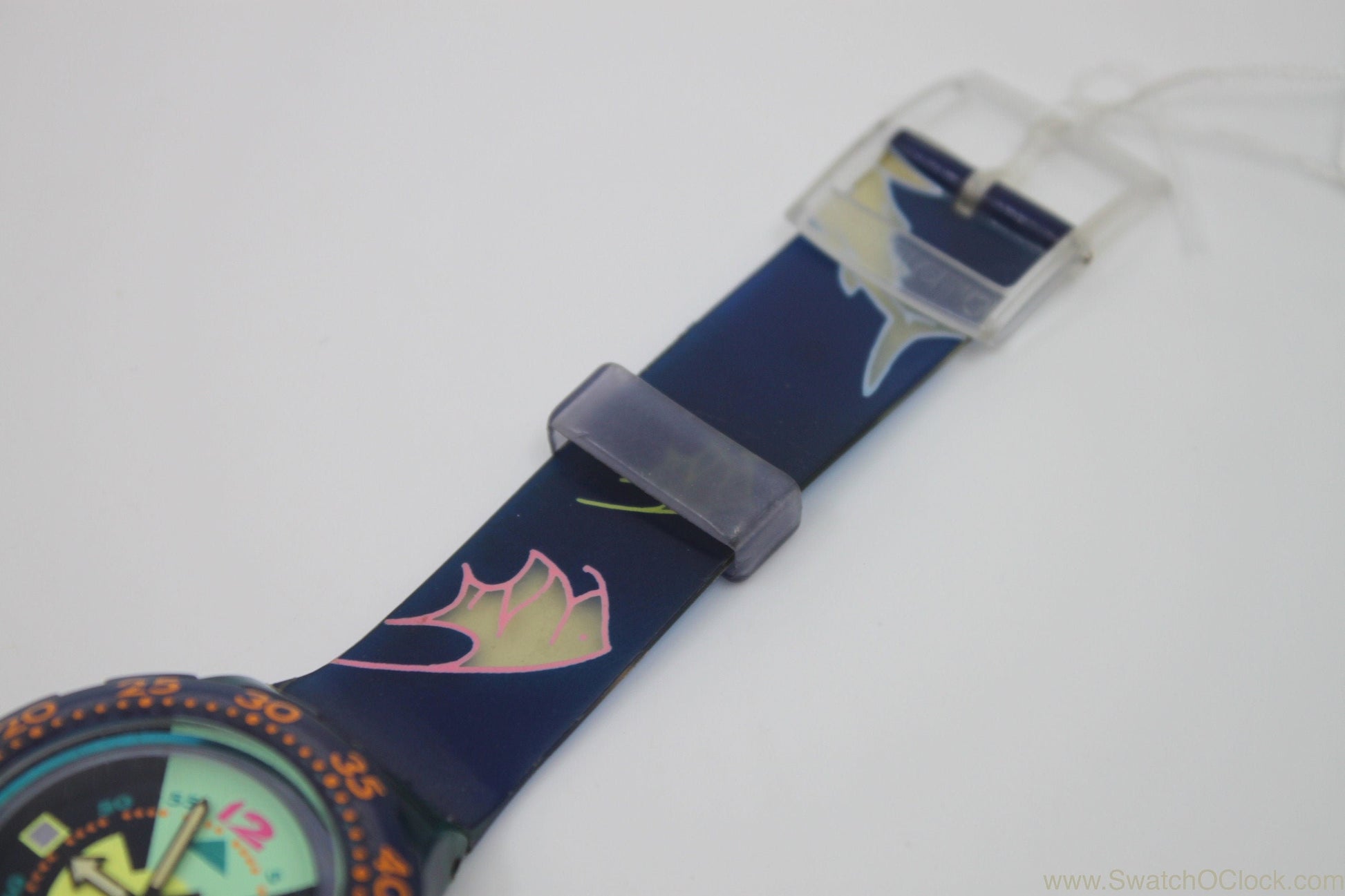 1992 Vintage Swatch Scuba 'Divine' SDN102, nice condition, working 100% Non Original Swatch Strap