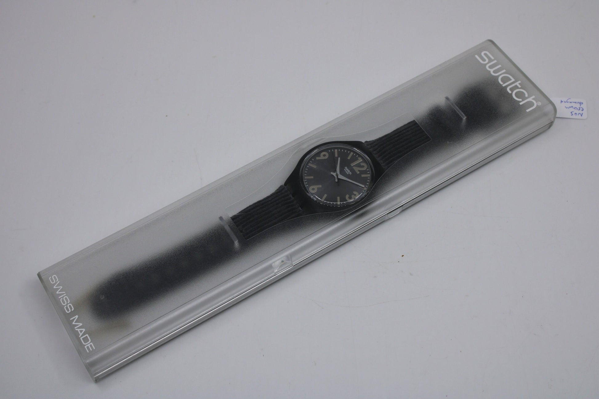 2003 Vintage Gents X-Large Swatch, 'Just Enough', SUDM101, NEW and UNWORN, working 100% nice vintage Swatch watch, Crown is DAMAGED