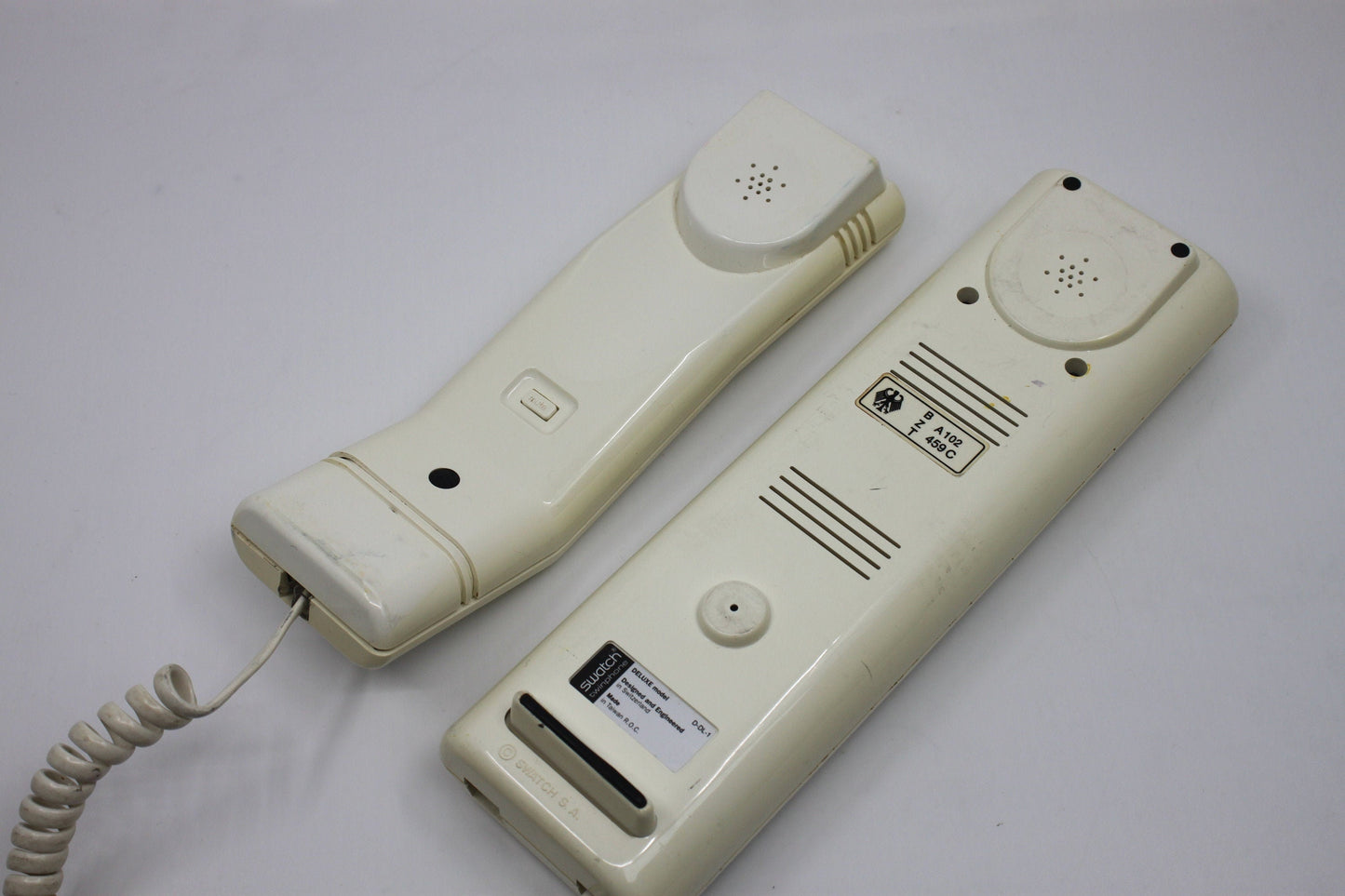 1980s Swatch original TwinPhone, unique and very collectible, white with white cord