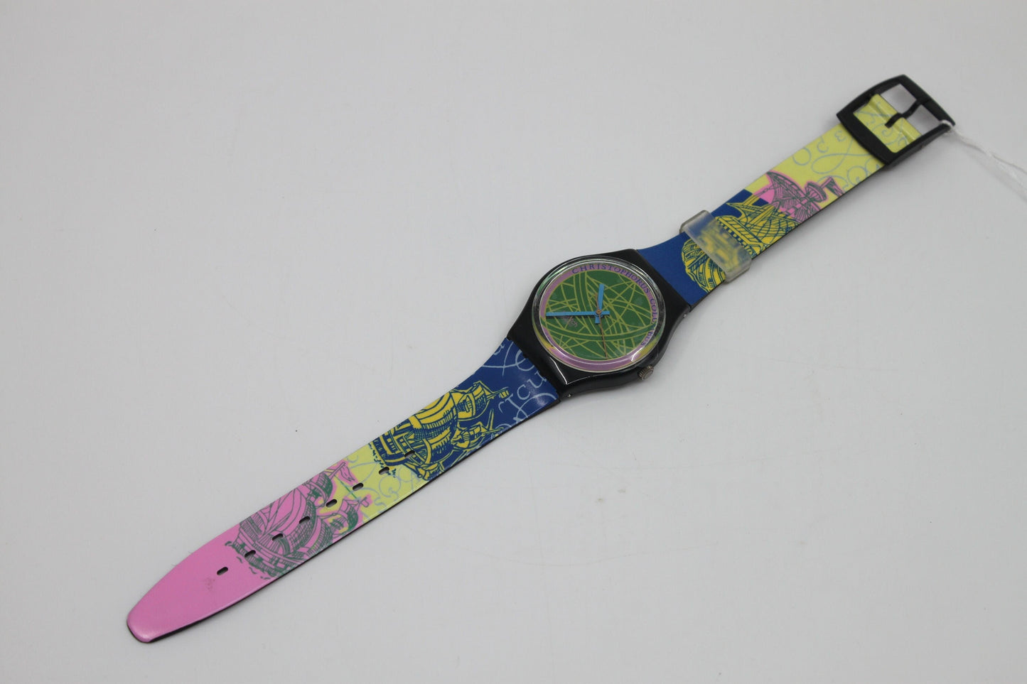 1991 Vintage Gents Swatch 'The Globe' GB137, New Old Stock, working 100% with the ORIGINAL strap