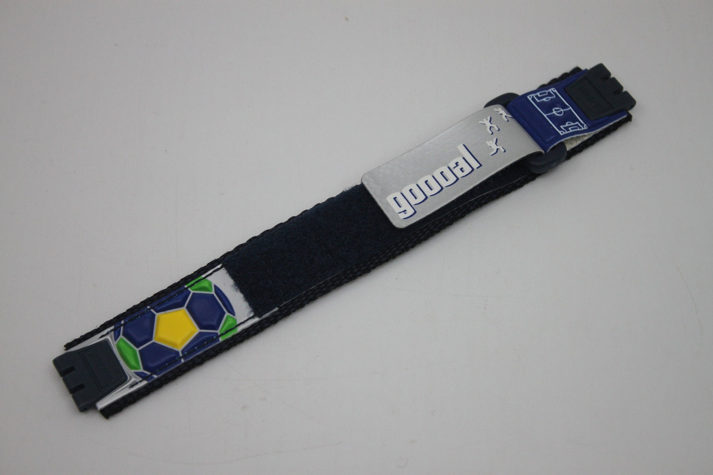 1998 NEW OLD STOCK 17mm Swatch Hook & Loop strap, SCZ401, Brazil, Goooal