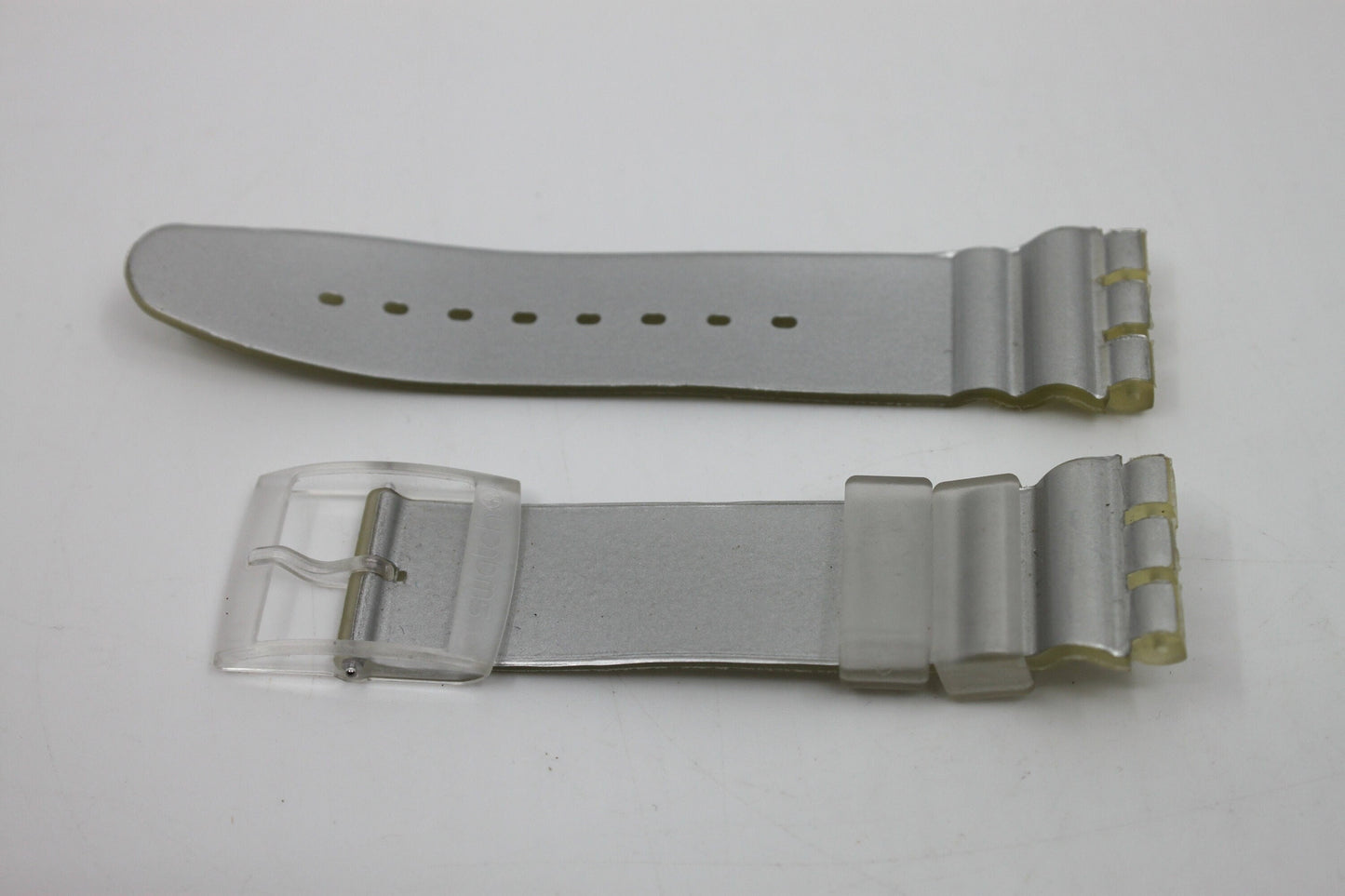 1997, Vintage Swatch Strap, 'Silver', SBM107, Aqua Chrono, 19mm, NEW OLD STOCK, Never Used