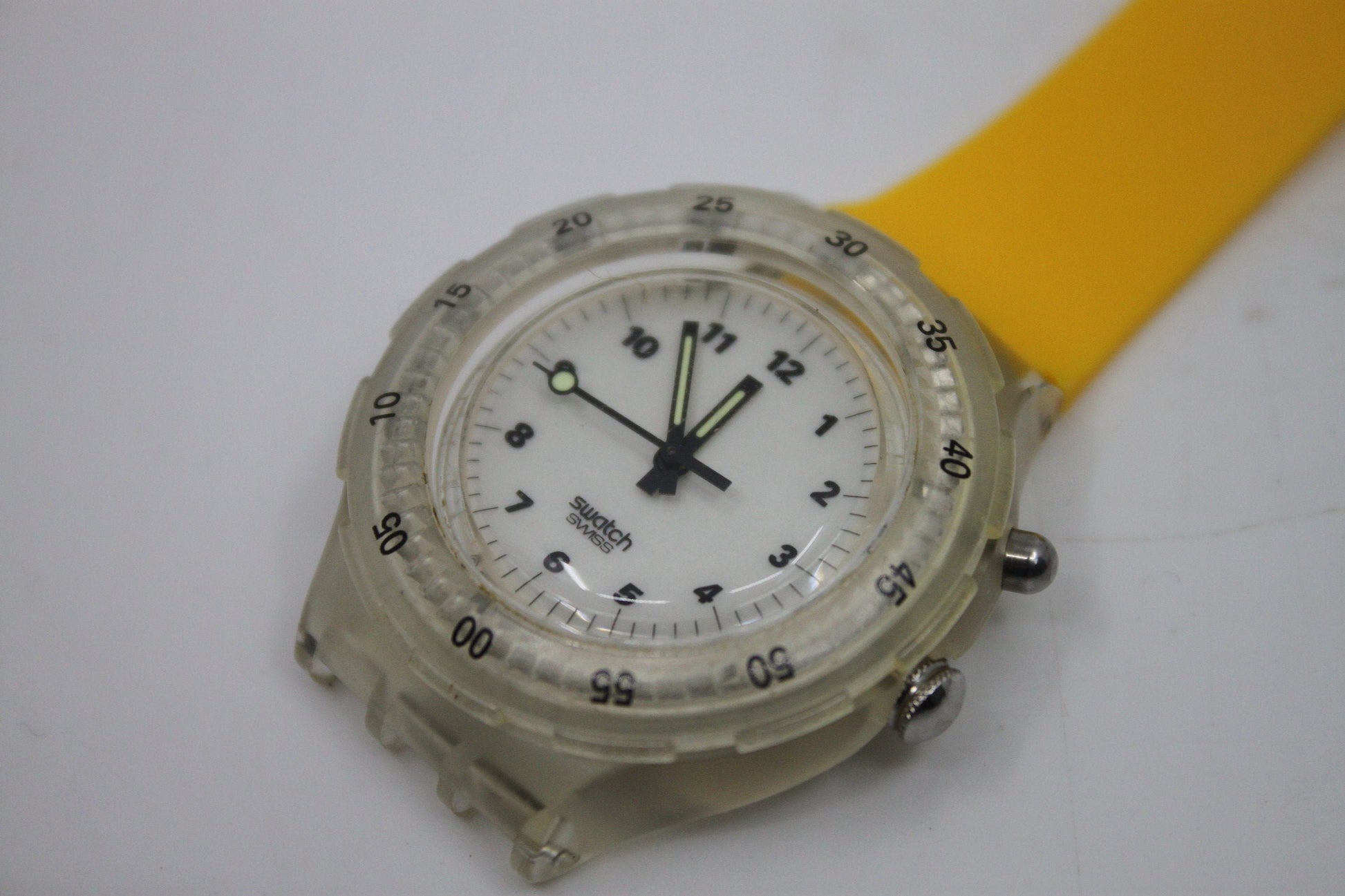 Unique, Vintage Swatch Keychain, SDK910, 1997, 'Perla Nera', made from recycled, NON-working Scuba Swatch watch