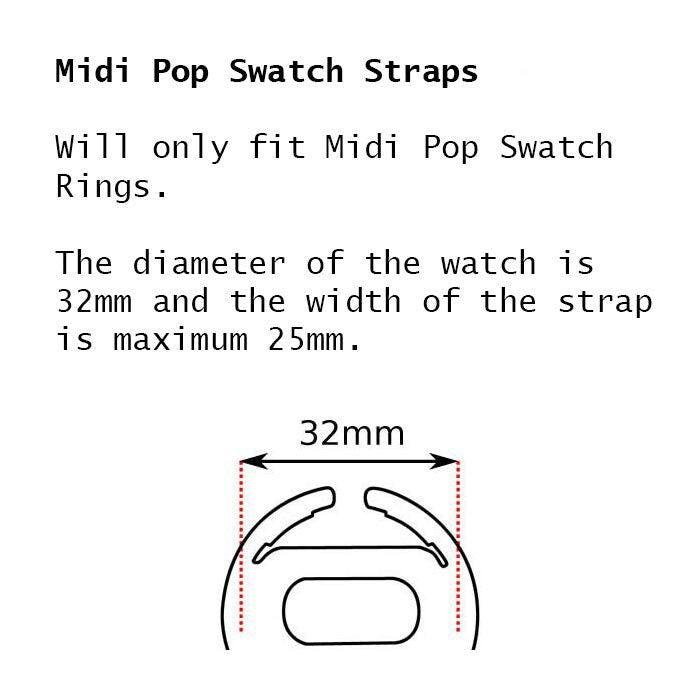 2000 Vintage Pop Swatch MIDI (NoT Large) Strap, 'Implant', PMK130, PopSwatch, Unused, NEW Old STOCK