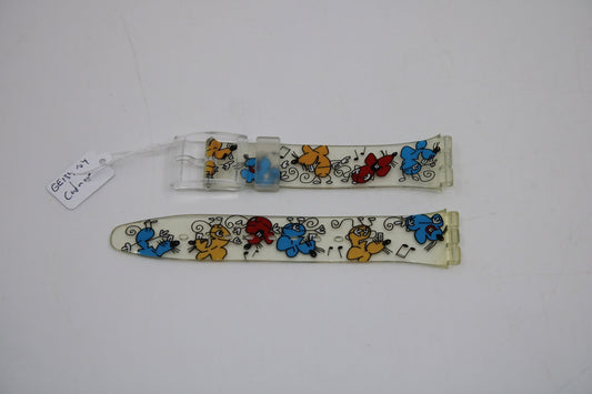 Vintage Swatch Strap, 'Catnap', GE134, 17mm, Gents, New Old Stock