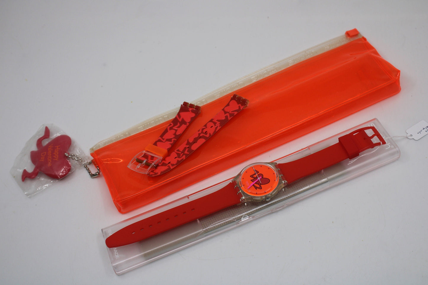 1997 Vintage Gents Valentines Swatch, 'Pounding Heart', GK237, NEW and UNWORN, working 100% nice vintage Swatch watch, NON-original strap