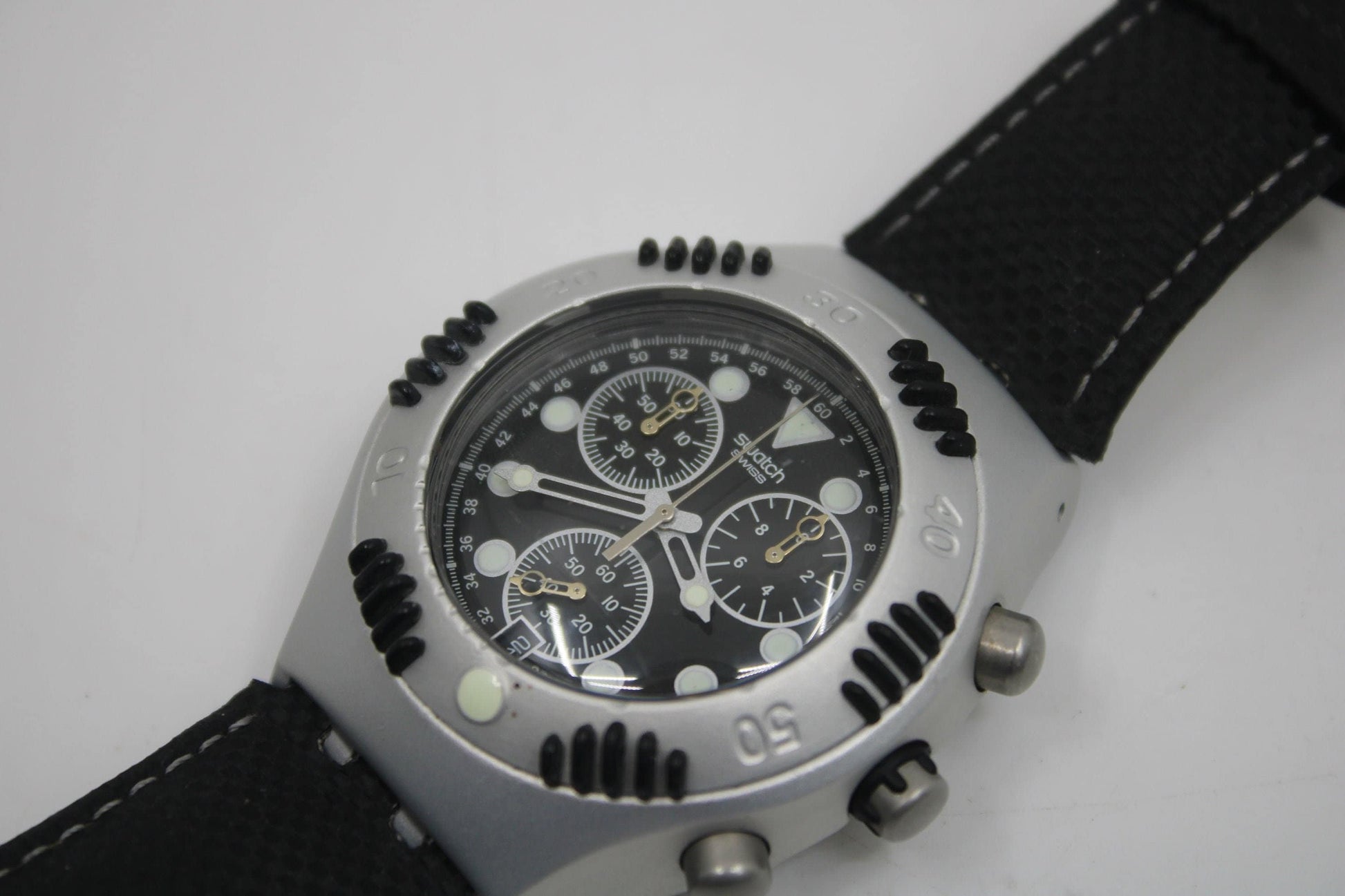 2000 Vintage MINT Swatch Irony Scuba 200 Chrono 'Black Russian' YBS4000, in MINT condition, working 100%, Original Box Included