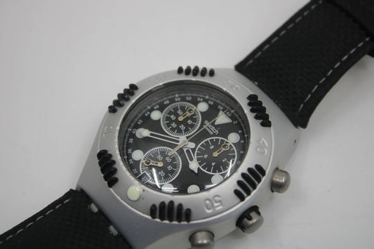 2000 Vintage MINT Swatch Irony Scuba 200 Chrono 'Black Russian' YBS4000, in MINT condition, working 100%, Original Box Included