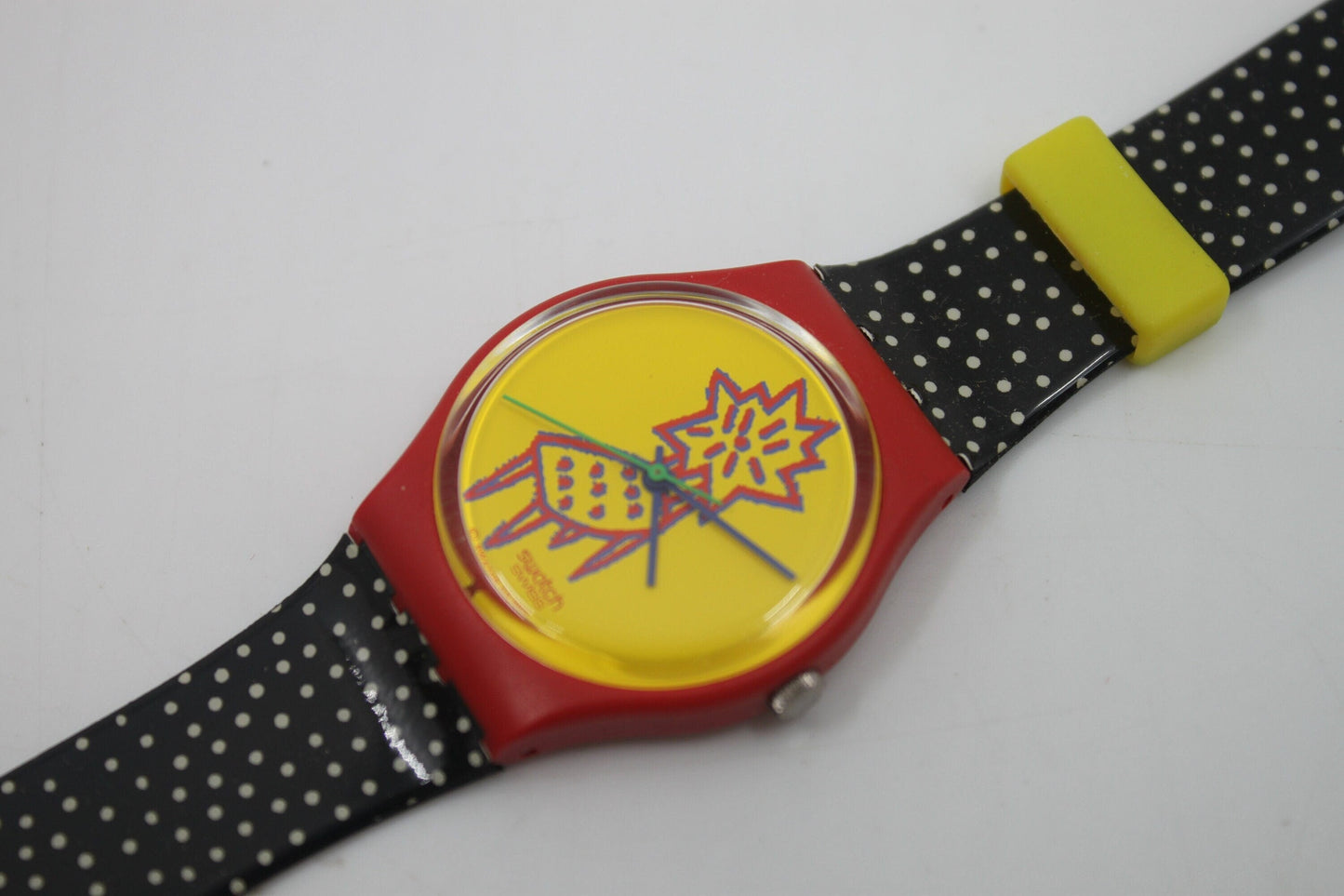 1993 Vintage Swatch watch 'Dot Chair', GR115, working 100% New Old Stock, Unworn, with original strap AND box