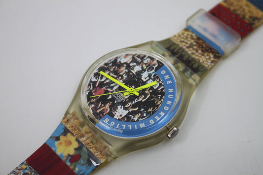 NEW OLD STOCK 1992 Vintage Gents Swatch 'The People' GZ126, working 100% with the original strap