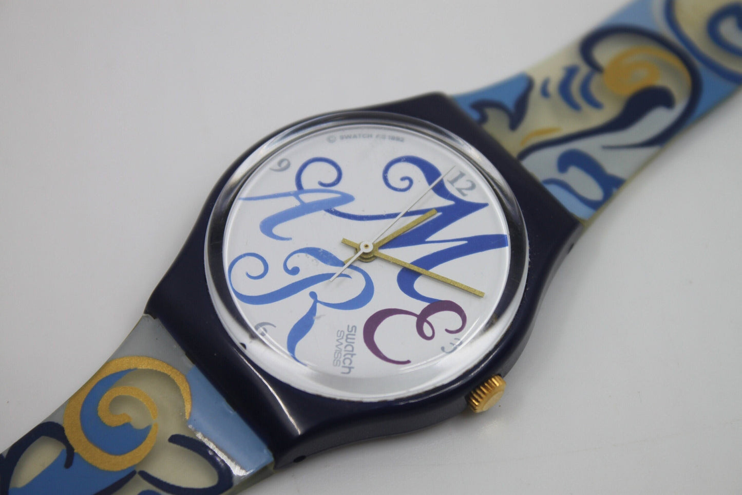1993 Vintage Gents Swatch 'Algarve' GN128, BRAND NEW and UNWORN, working 100% with original strap