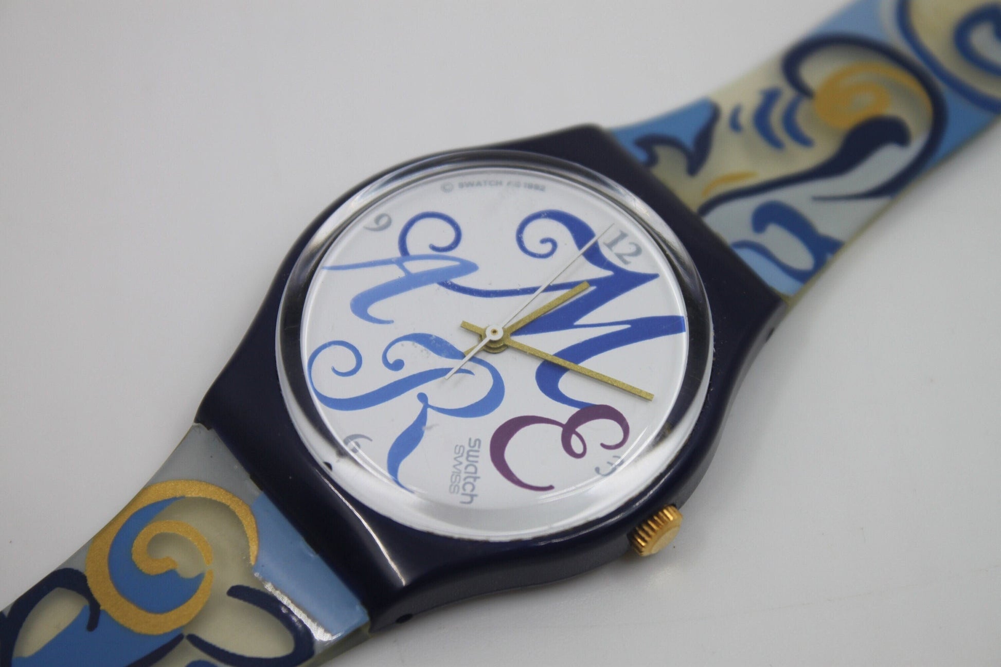 1993 Vintage Gents Swatch 'Algarve' GN128, BRAND NEW and UNWORN, working 100% with original strap