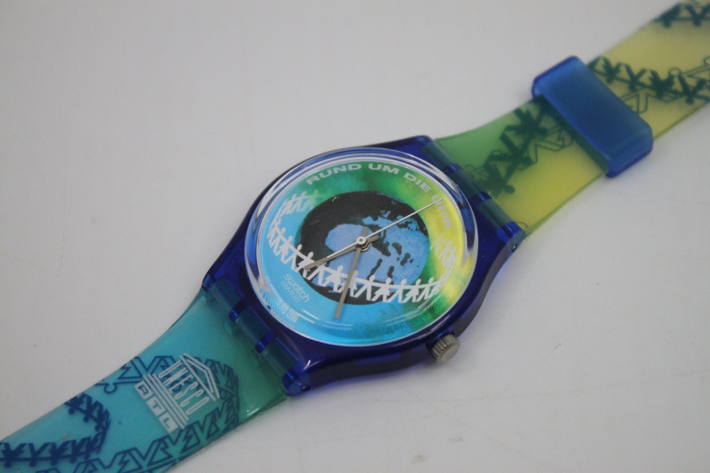 1996, Vintage Gents Swatch, 'Rund Um Die Uhr' GZ153, No box, NEW OLD STOCK, Never Worn, working 100% original strap