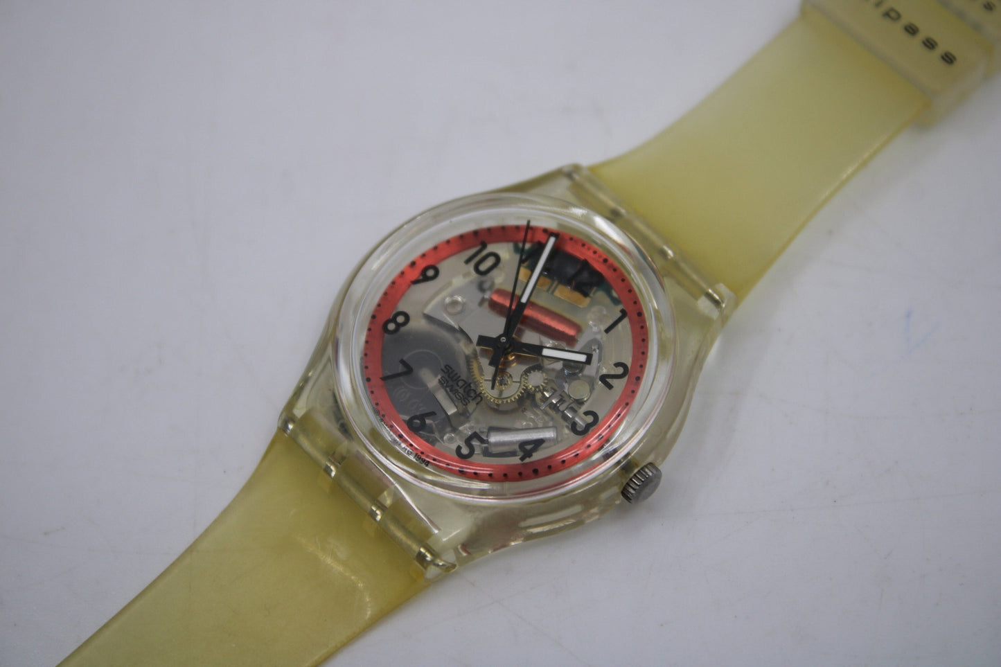 1997 Vintage Gents Access Swatch 'Magic Snow' SKK106, UNUSED and NEW old stock with original, NEW strap