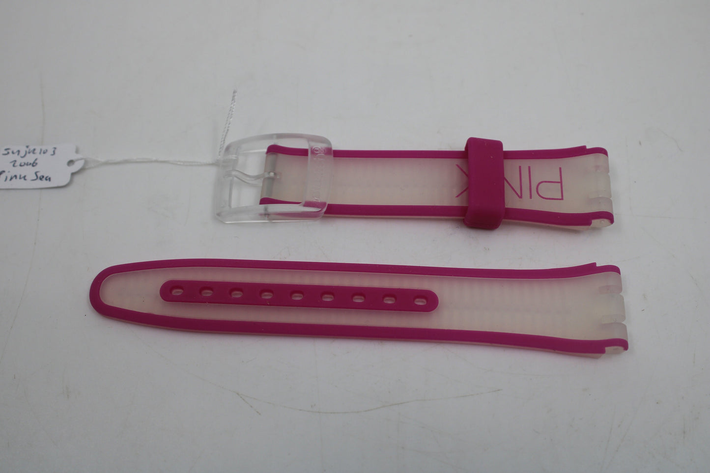 Vintage Swatch 'Jelly in Jelly' Strap, 'Pink Sea', SUJK103, 19mm, NEW OLD STOCK, Never Used