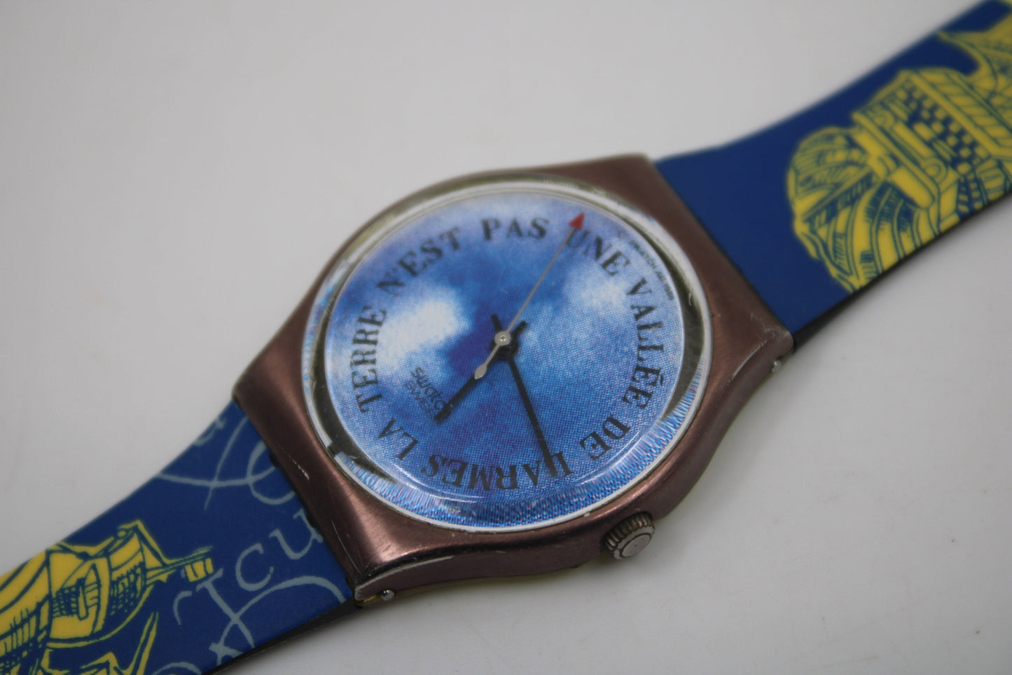 1989 Vintage Gents Swatch, 'Croque Monsieur', GX112, NO box, In NICE, USED Condition, 100% working, Original Strap
