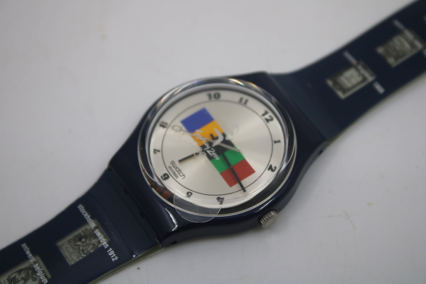 1996, Vintage Gents Olympic Swatch, '104 Years' GN183, No box, NEW OLD STOCK, Never Worn, working 100% original strap