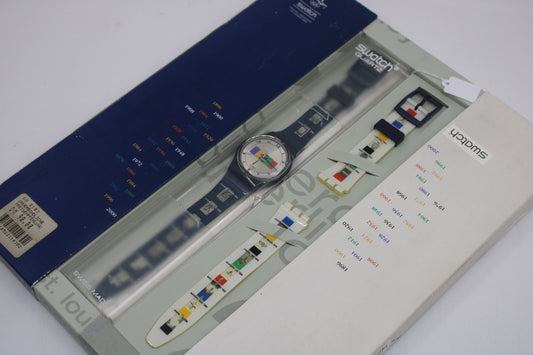 1996, Vintage Gents Olympic Swatch, '104 Years' GN183, No box, NEW OLD STOCK, Never Worn, working 100% original strap