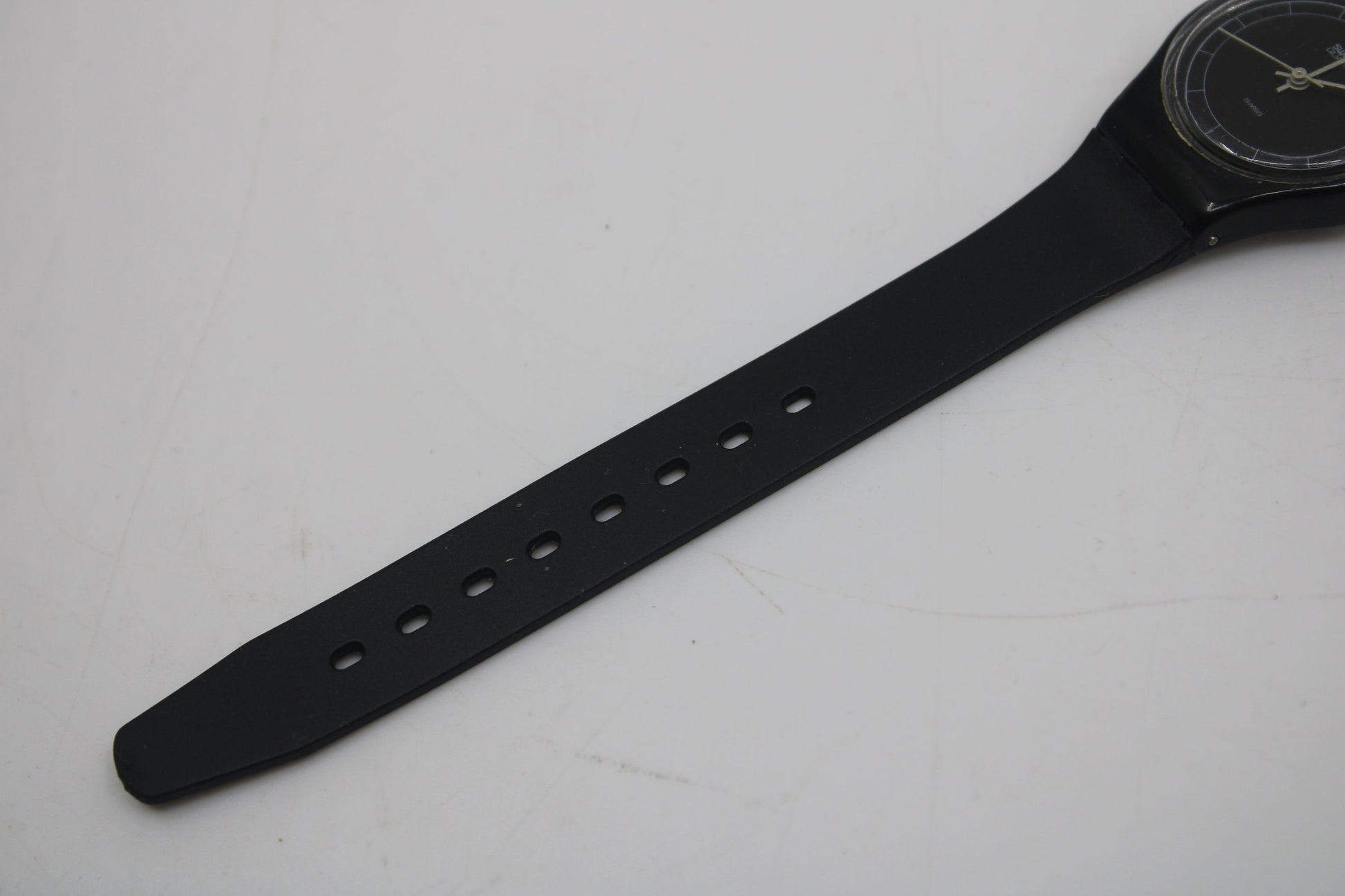 Swatch, Ladies, 1984, 'High Tech', LB102, nice, used condition, Brand New Black Strap