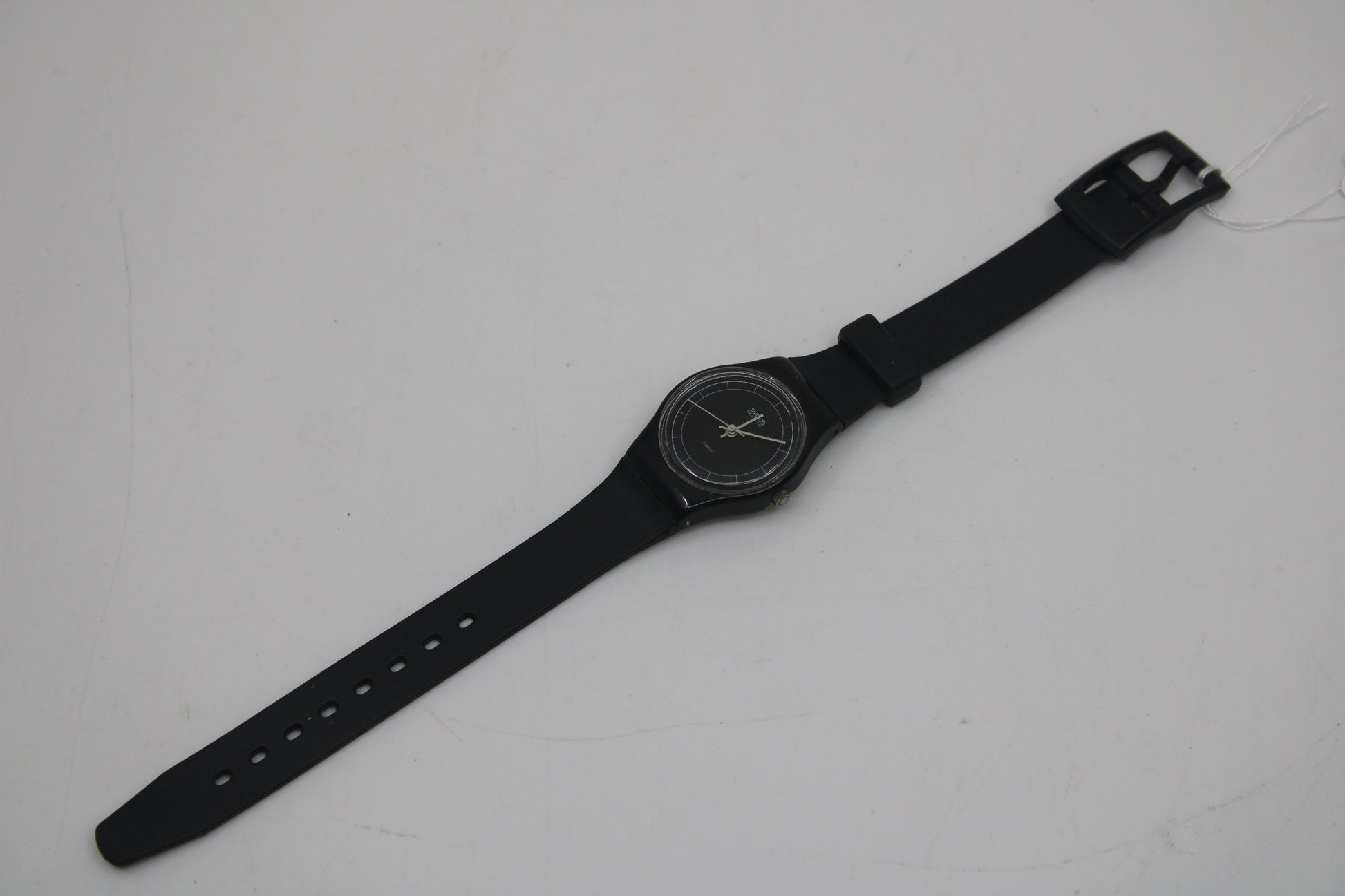 Swatch, Ladies, 1984, 'High Tech', LB102, nice, used condition, Brand New Black Strap