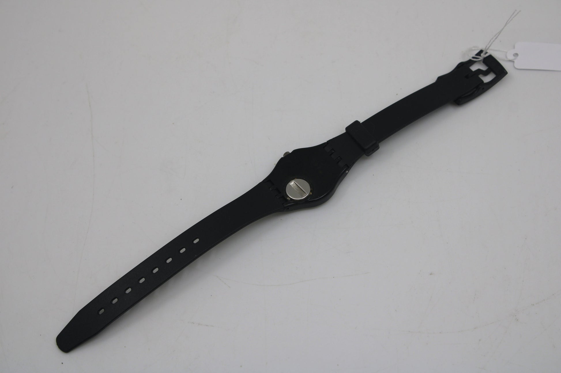 Swatch, Ladies, 1984, 'High Tech', LB102, nice, used condition, Brand New Black Strap