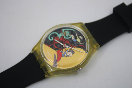 1997 Vintage Gents Swatch, 'Jungle Tangle', GK235, NO box, In VERY Nice, Used Condition, 100% working, Non-Original Strap