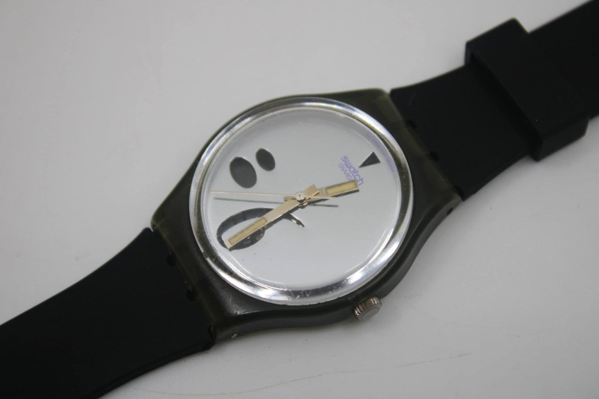 1991, Vintage Gents Swatch, 'High Beam' GM107, Nice, Worn Condition, working 100%, NON-Original Strap