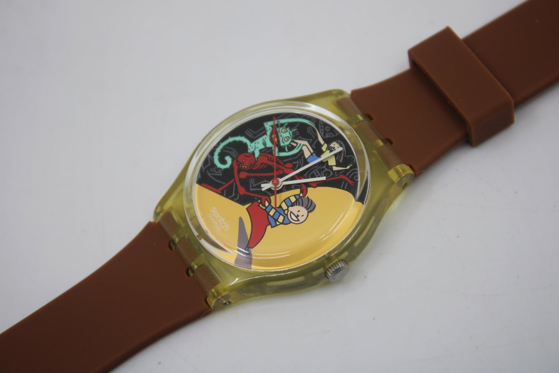 1997 Vintage Gents Swatch, 'Jungle Tangle', GK235, NO box, In VERY Nice, Used Condition, 100% working, Non-Original Strap