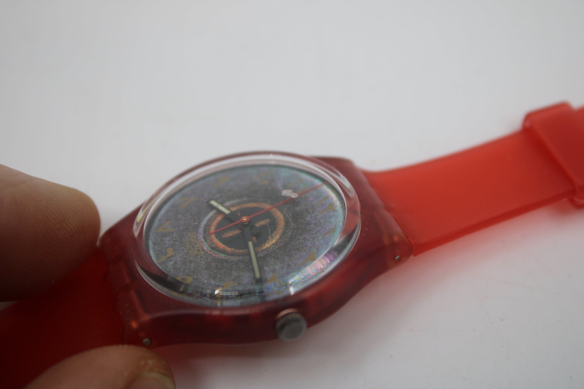 1989, Vintage Gents Swatch 'Bar Oriental', GR104, no box, likely never worn, washed out face plate, RARE version