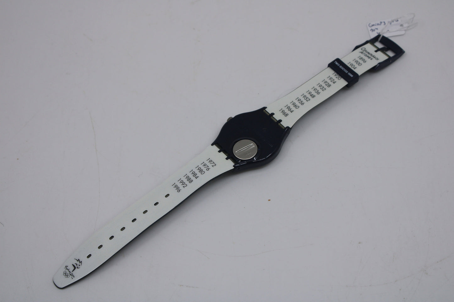 1996, Vintage Gents Olympic Swatch, '104 Years' GN183, No box, NEW OLD STOCK, Never Worn, working 100% original strap
