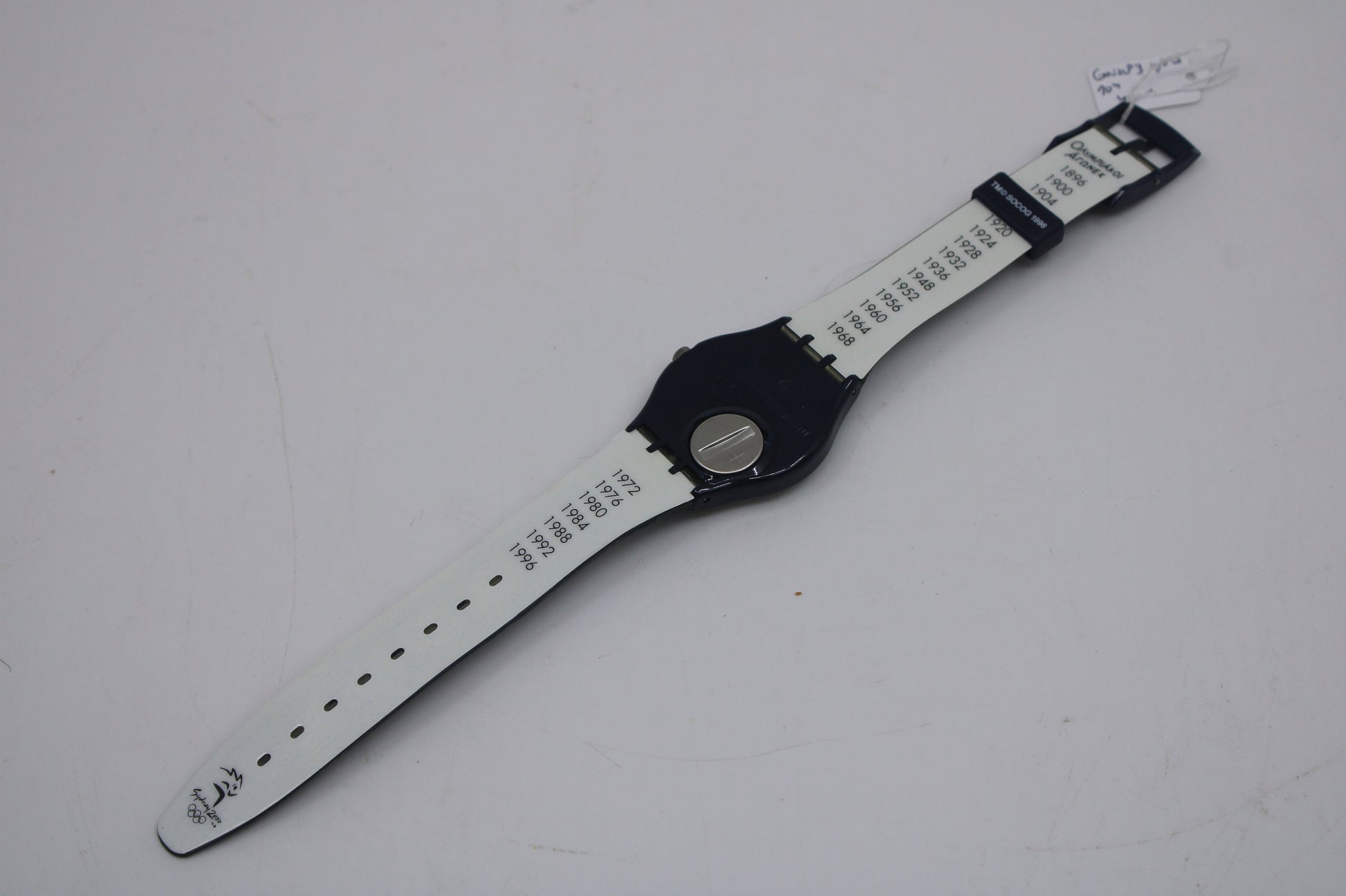 1996, Vintage Gents Olympic Swatch, '104 Years' GN183, No box, NEW OLD STOCK, Never Worn, working 100% original strap