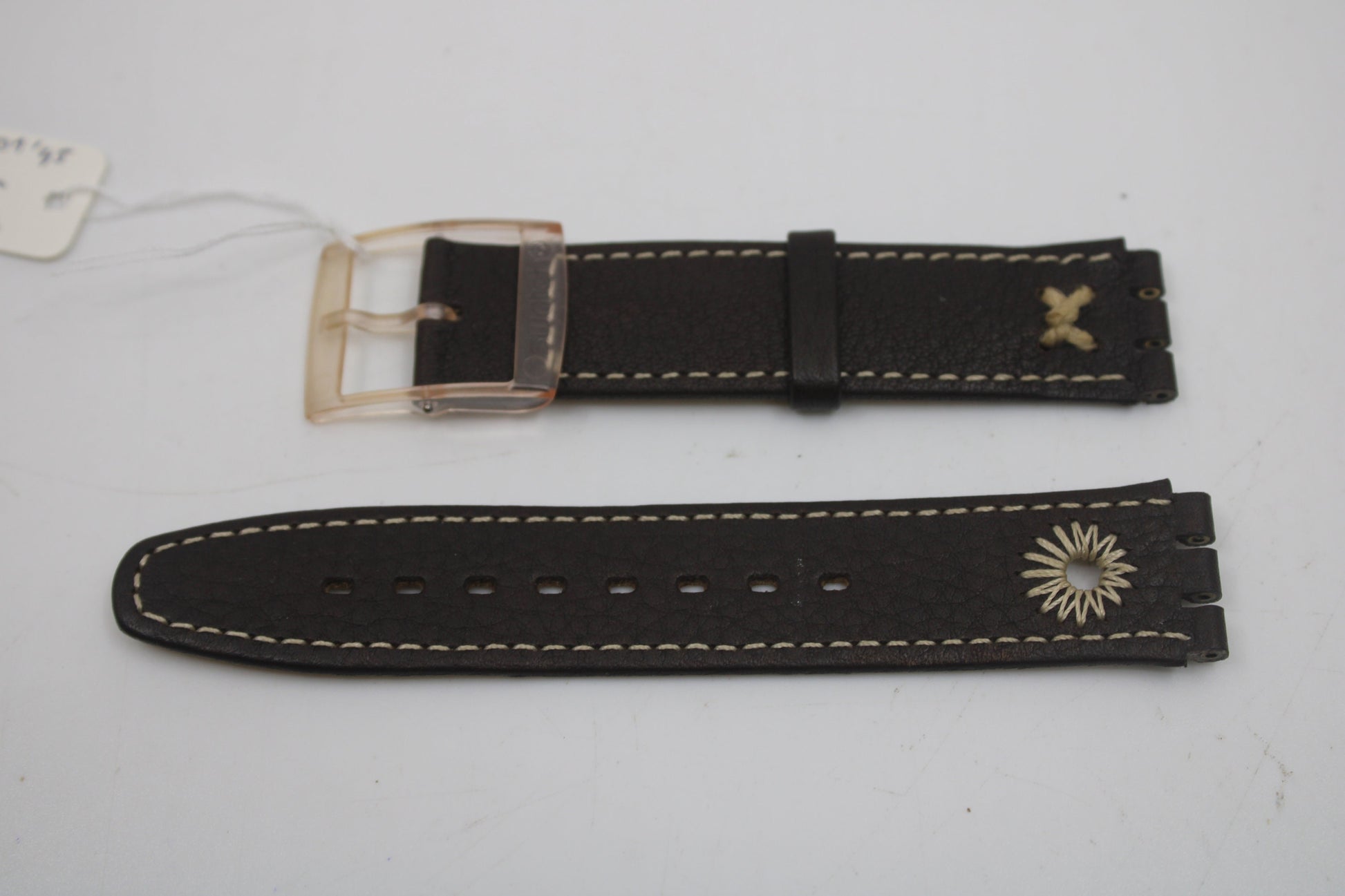 Vintage Swatch 17mm Leather Strap for SAP101, 'Chardon' Automatic 1995, Gents, New Old Stock