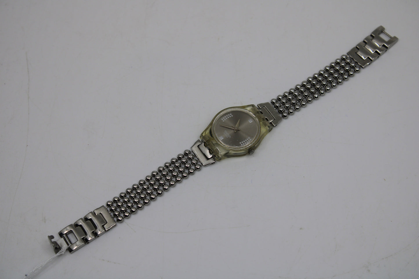 2001, Lady Swatch, 'Silver Fall' , LW130, No Box, with beautiful metal strap