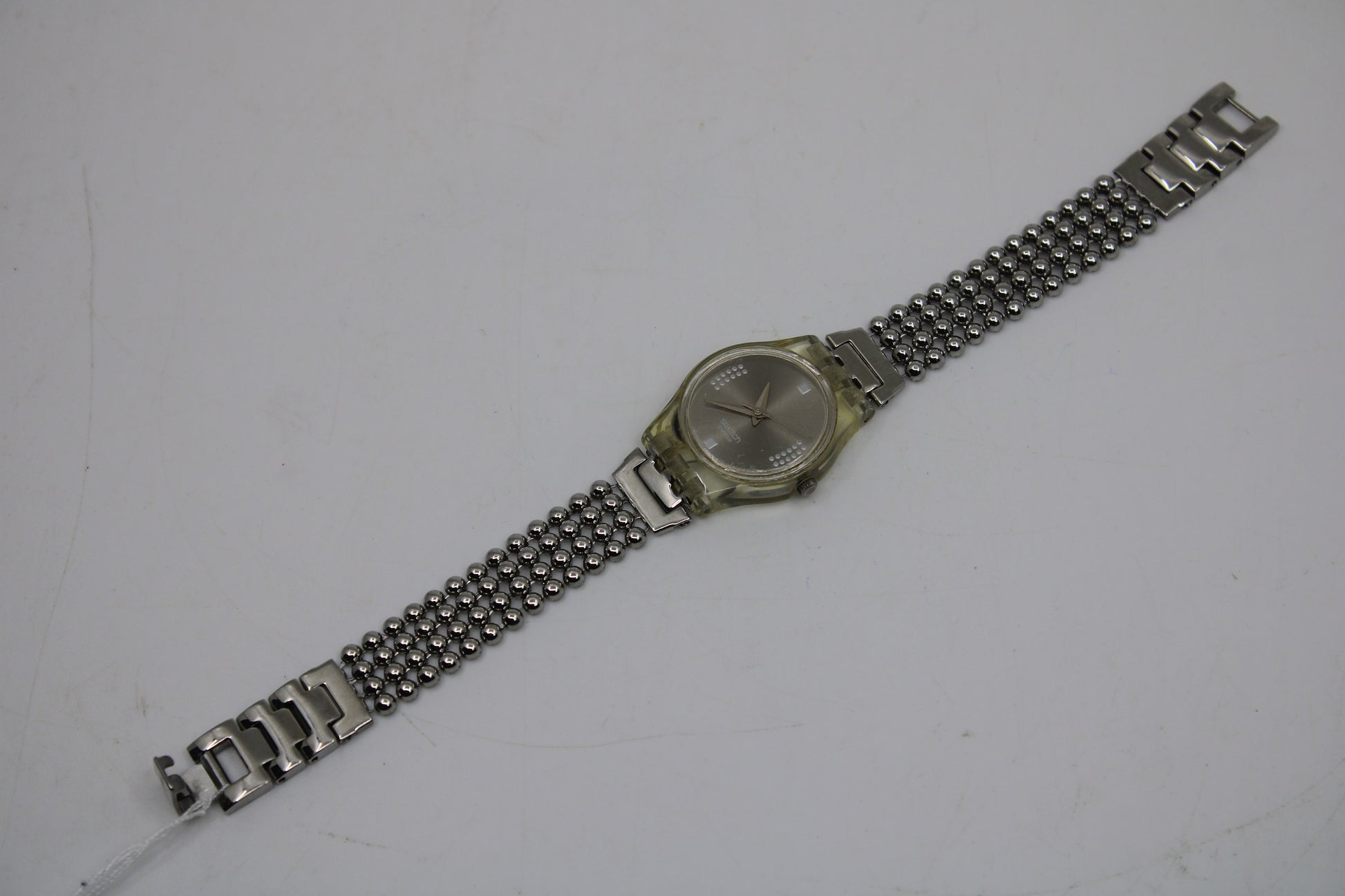 2001, Lady Swatch, 'Silver Fall' , LW130, No Box, with beautiful metal strap