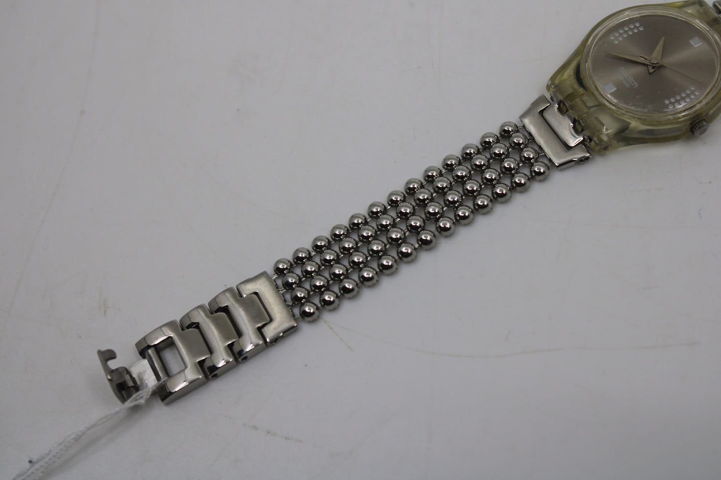 2001, Lady Swatch, 'Silver Fall' , LW130, No Box, with beautiful metal strap
