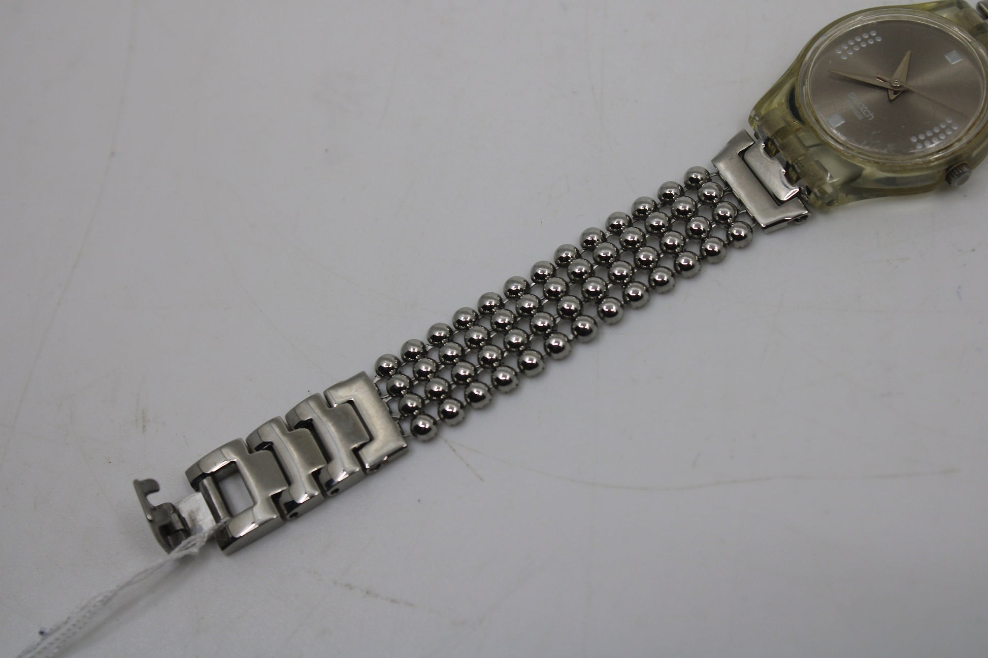 2001, Lady Swatch, 'Silver Fall' , LW130, No Box, with beautiful metal strap