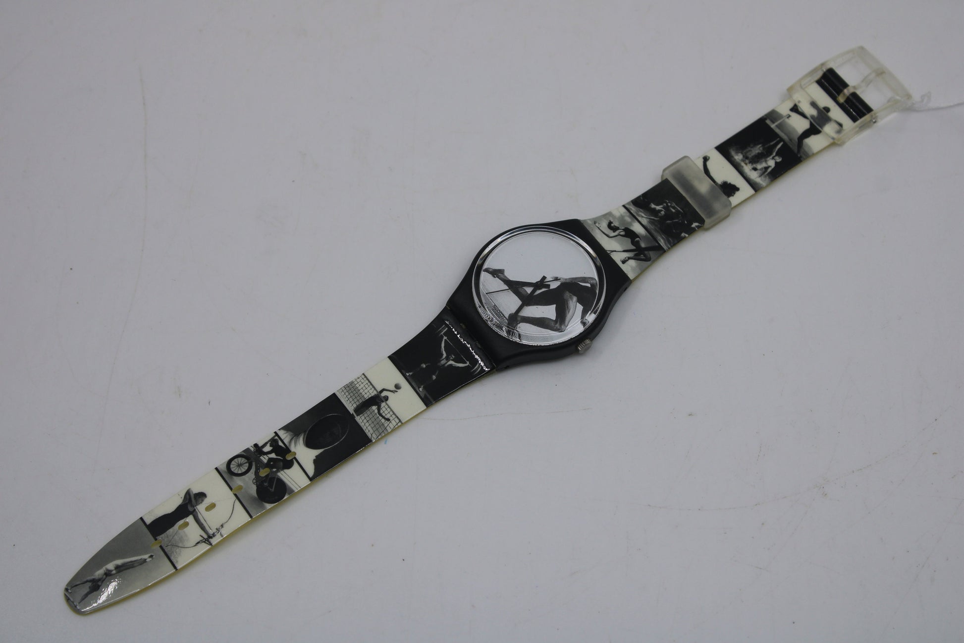 1996 Vintage Gents Swatch 'Olympic Portraits' GB178, NO box, New Old Stock, Unused, working 100% Original Strap