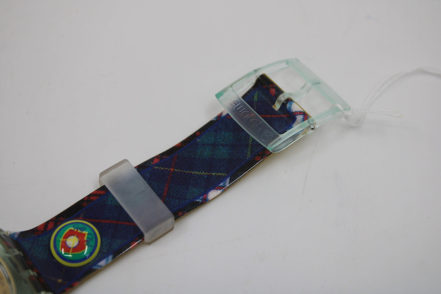 1995 'Hole in One', CRACKED STRAP vintage Gents Chrono Swatch SCG106, in a New Old Stock, Unused Condition, working 100%