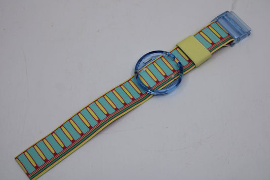 1994 UNWORN Vintage Shop dummy Pop Swatch Strap + Ring, 'Temple', PWK192, PopSwatch, very rare