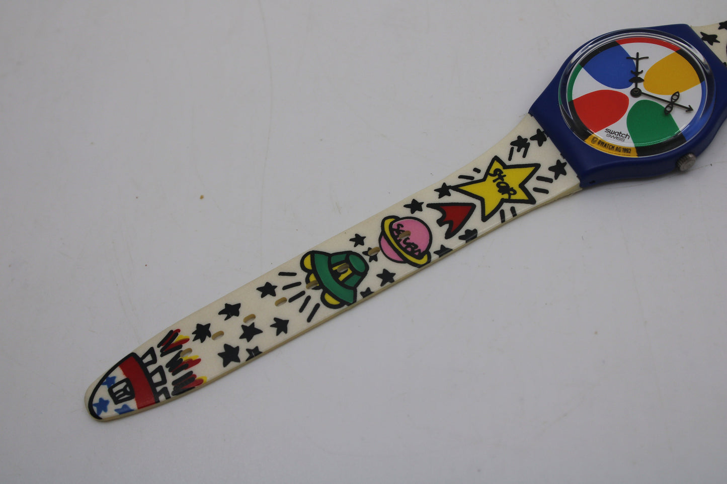 1993 Vintage Gents Swatch 'Space People' GN134, NEW OLD STOCK, Never Worn, working 100% with original strap