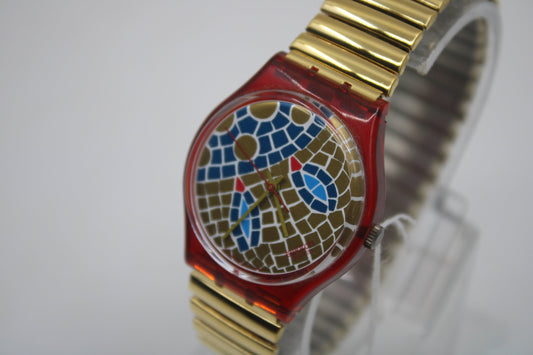 1990, Vintage Gents Swatch, 'Ravenna' GR107, NO box, VERY nice Condition, working 100% NEW strap