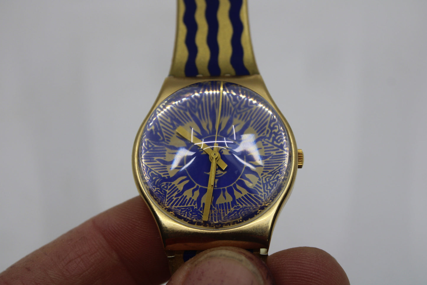 1991 Vintage Gents Swatch X-Mas Special 'Hocus Pocus' GZ122, NEW OLD STOCK, Never Worn, working 100% with original strap
