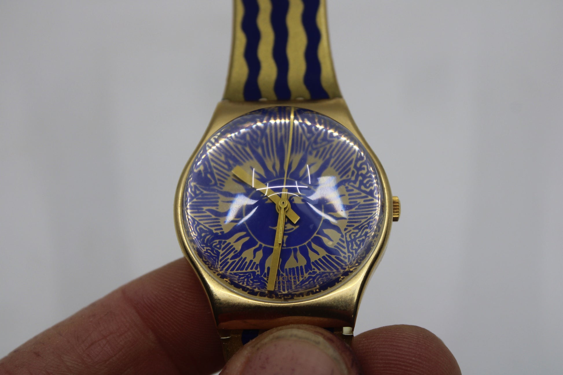 1991 Vintage Gents Swatch X-Mas Special 'Hocus Pocus' GZ122, NEW OLD STOCK, Never Worn, working 100% with original strap