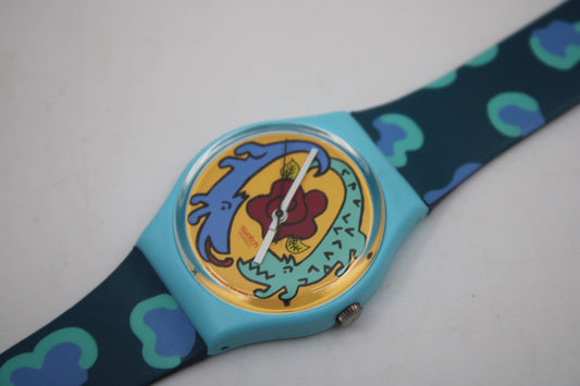 1994 Vintage Gents Swatch 'Cayman' GN137, NEW OLD STOCK, Never Worn, working 100% with original strap